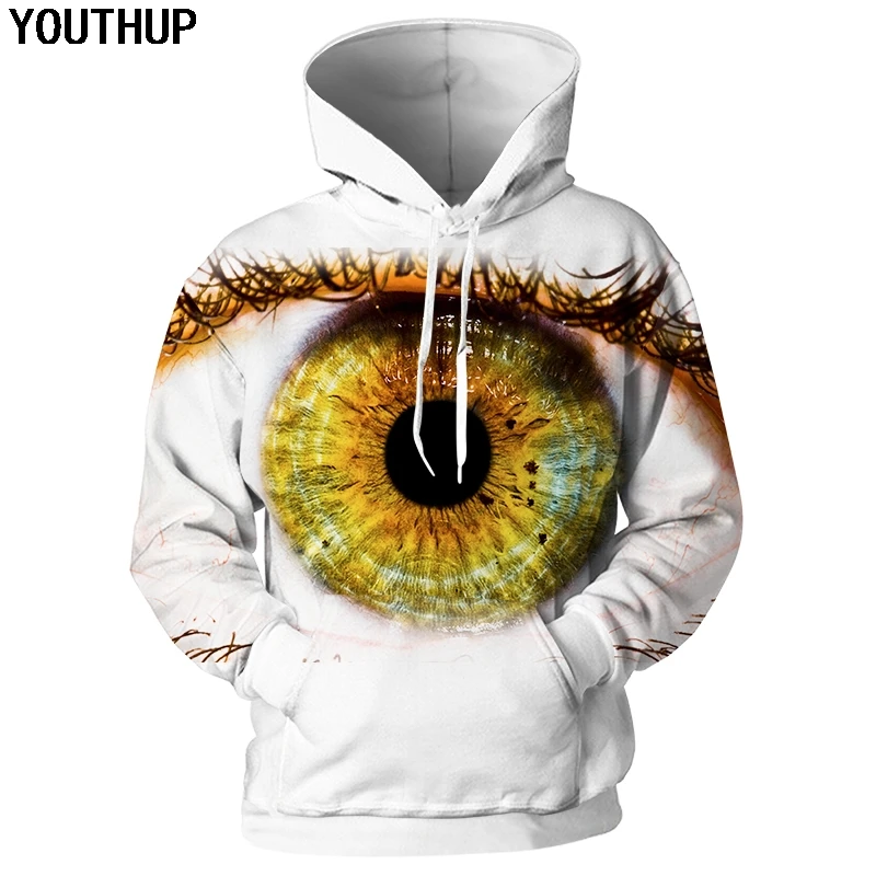 YOUTHUP 3d толстовки для мужчин и женщин с принтом глаз подсолнуха капюшоном унисекс