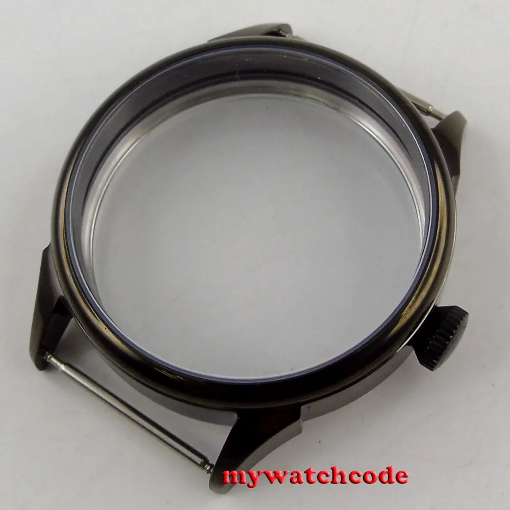 42 мм часы 316L нержавеющая сталь черный PVD чехол fit ETA 6498 6497 механизм C138|movement|movement watch |