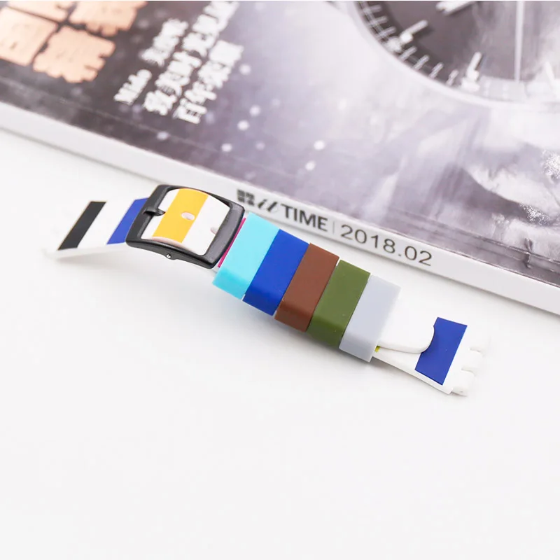 2PCS silicone bezel activity ring watch with ring for Swatch 14mm16mm18mm19mm20mm22mm24mm26mm28mm strap loop rubber band buckle