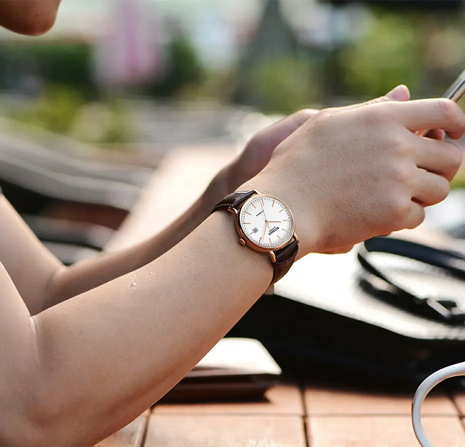 Reloj Hombre мужские автоматические Роскошные сапфировые классические часы Механические Мужские Простые RUIMAS мужские деловые наручные часы