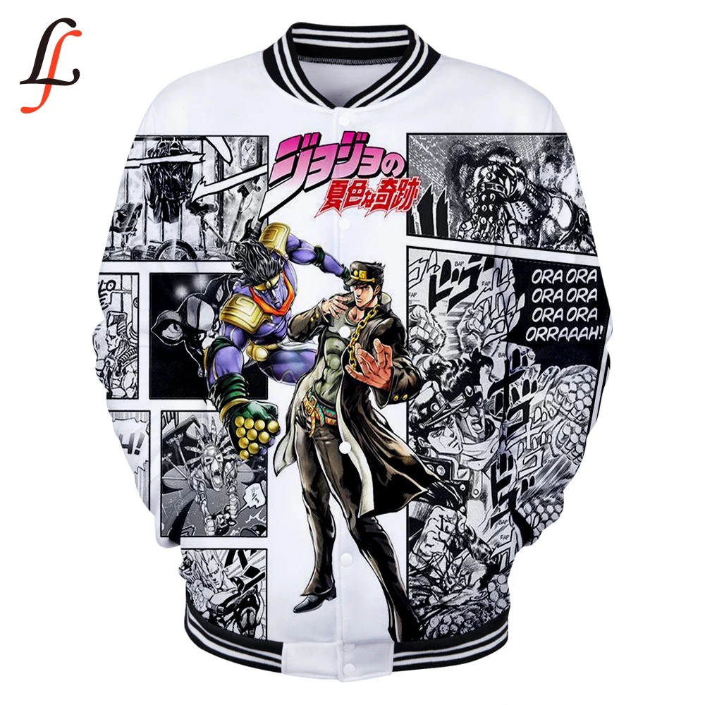 JOJO 3D толстовки женские/мужские зимние повседневные Harajuku бейсбольная куртка Modis