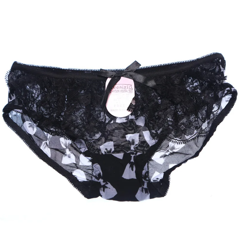 Ladies sexy underwear temptation real stars transparent gauze low-waist briefs |
