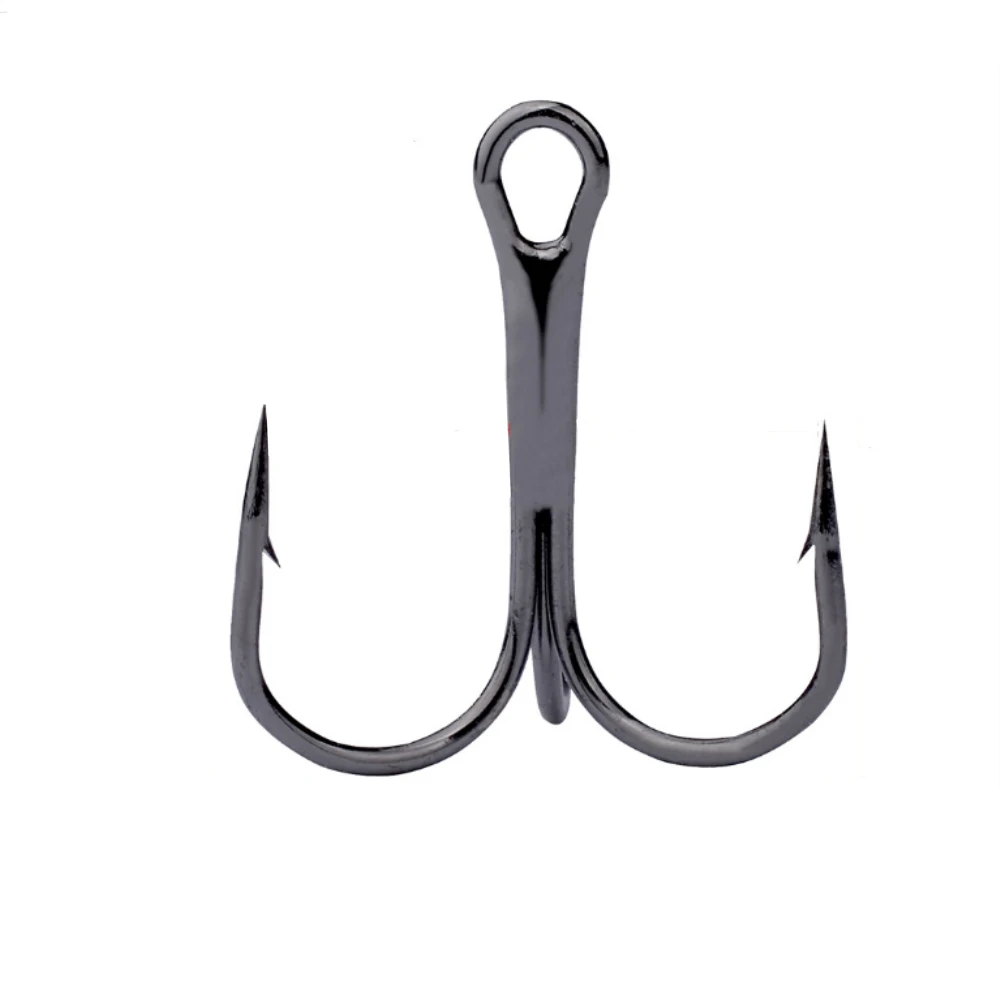 10 шт./лот 2#4#6#8#10# черный рыболовный крючок из высокоуглеродистой стали тройные перевернутые Крючки рыболовные снасти круглый изгиб высокие для басов