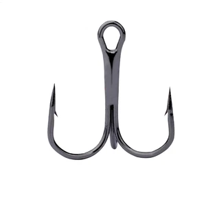 10 шт.лот, 2 #4 #6 #8 #10 #, Черный рыболовный крючок, тройные перевернутые Крючки из высокоуглеродистой стали, рыболовные снасти, круглые тройные Крючки с изгибом для окуня
