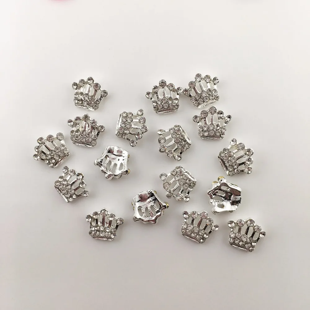 

LEAMX nails alloy jewelry silver diamond Crown shining rhinestones nails art decoration charms nail supplies semicircle paste