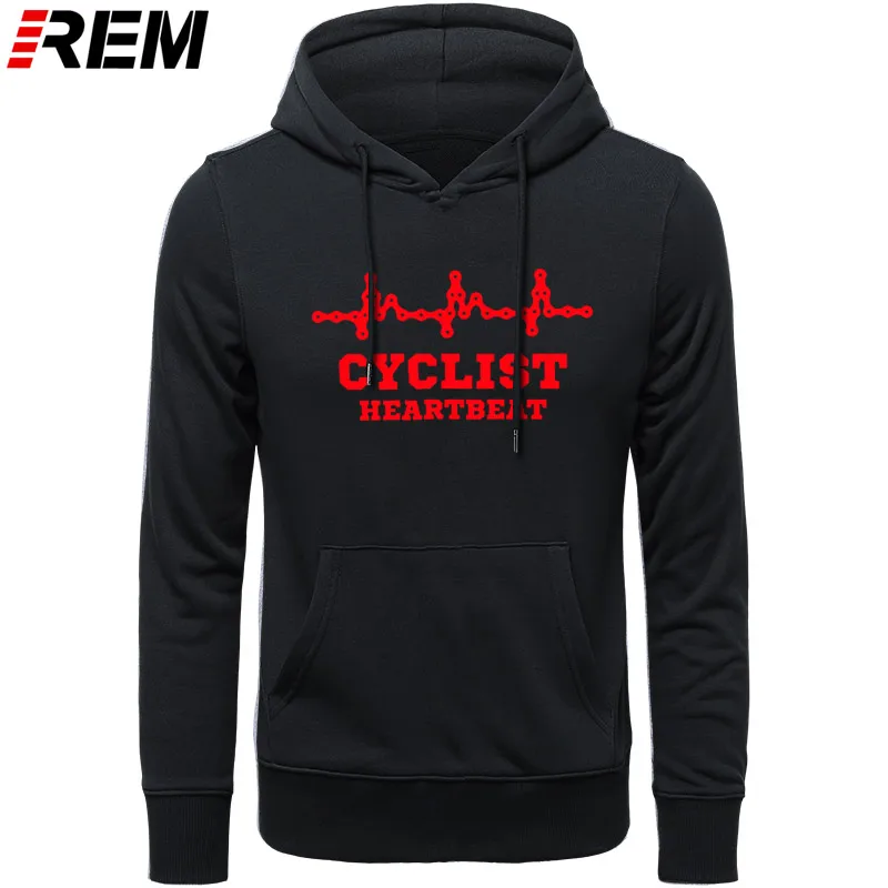 Для мужчин s CYCLINGer Cyclist Heartbeat Горный Дорожный велосипед Забавный велосипед мужские повседневные толстовки с длинными рукавами в китайском стиле, толстовки - Цвет: BLACK RED