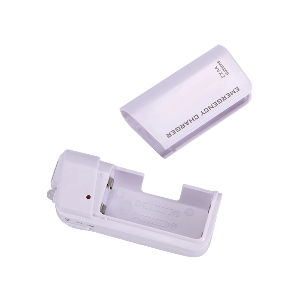 1 шт. универсальный портативный экстренный USB удлинитель для 2 батарей AA зарядное
