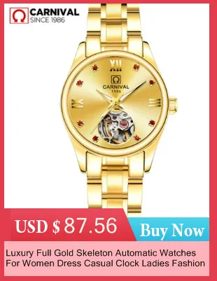 Световой Дайвинг Часы Carnival Skeleton Tourbillon Механические Часы Автоматическая Мужчины Кожа Механические Наручные Часы Reloj
