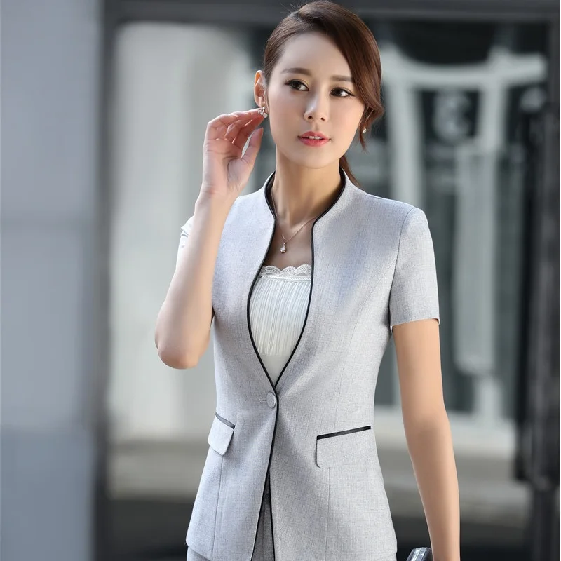 С коротким рукавом летнее строгое платье OL Стиль женские куртки блейзеры женский
