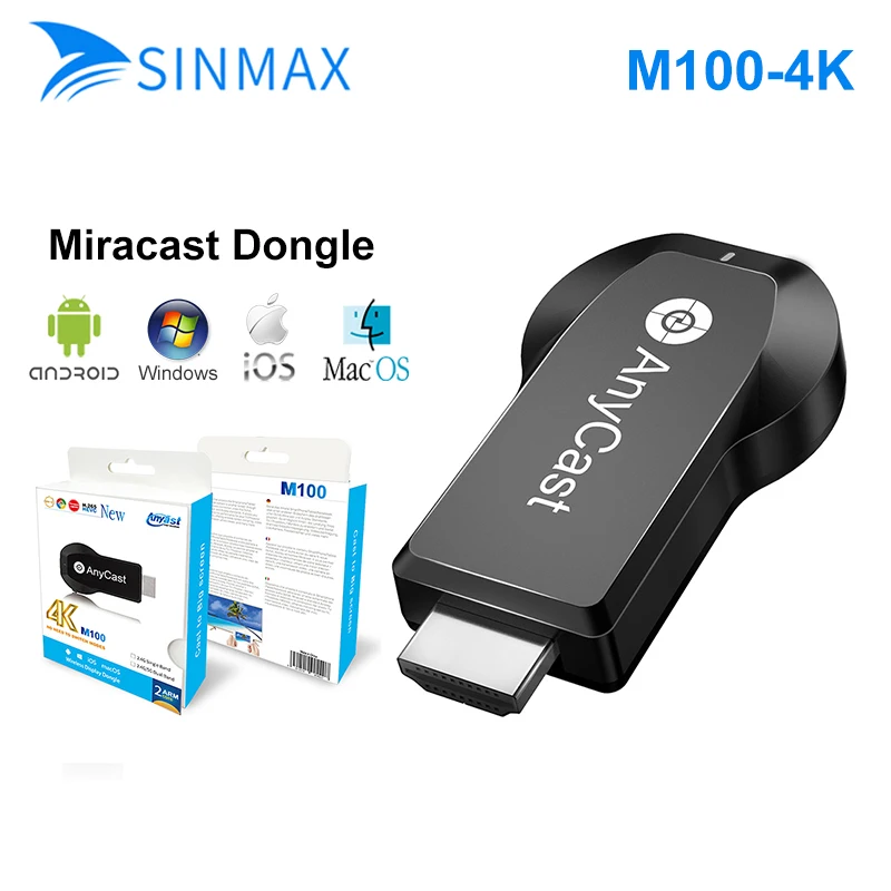 Anycast M100 5G/2 4G HDMI ТВ палка 4K Miracast DLNA Airplay WiFi Дисплей приемник Ключ поддержка Windows Andriod