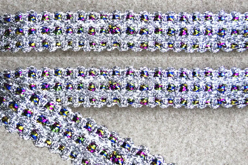 30 ярдов ремесло Серебряная оплетка украшение одежды металлик Двусторонняя волна