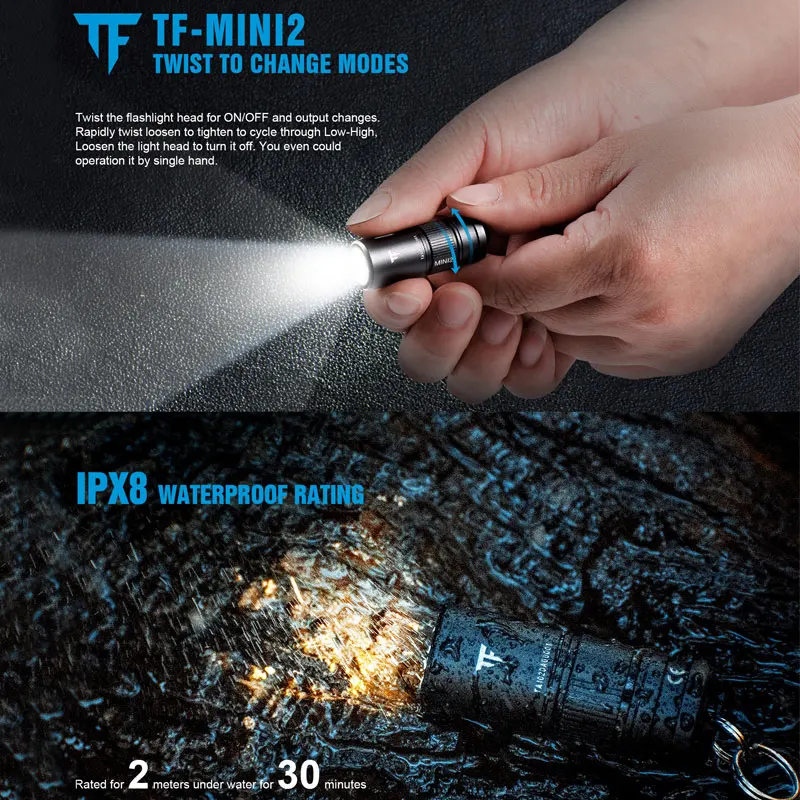 3 Вт супер мини светодиодная вспышка светильник брелок фонарь Водонепроницаемый