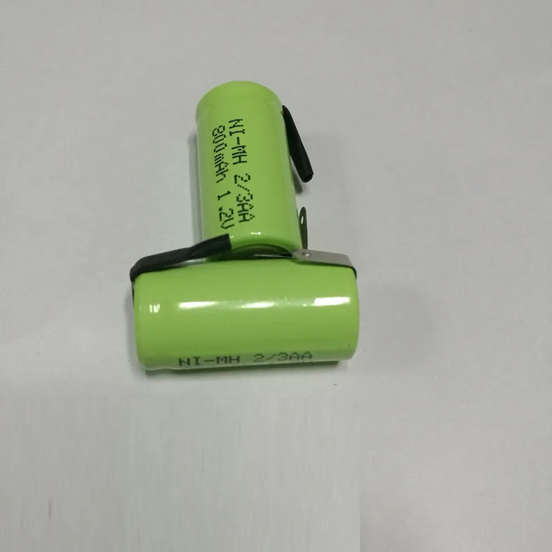 Soravess 10pcs 1.2V 2/3AA NiMH Rechargeable Battery 800mAh Ni-Mh Ni Mh Batteries cell Welding Tab Pins For DIY electric shaver |
