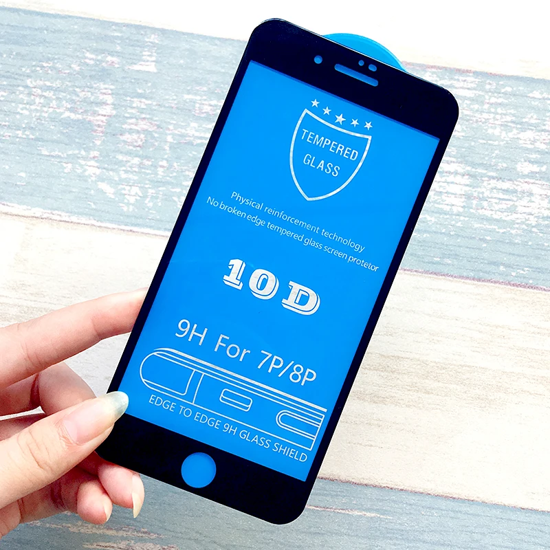 10D полное покрытие Защитное стекло для iPhone 6 стекло для iPhone 7 стекло 8 6s Plus 9 H закаленное стекло для iPhone X защита экрана