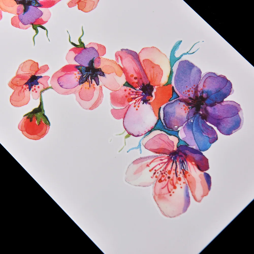 Водостойкая тату-наклейка Орхидея 1 лист | Красота и здоровье