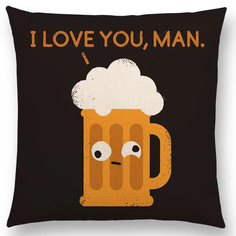 Забавная мультяшная Наволочка на подушку Happy Days Beer Bread Boomerang Rainbow милый чехол на диванную подушку - Цвет: a021807