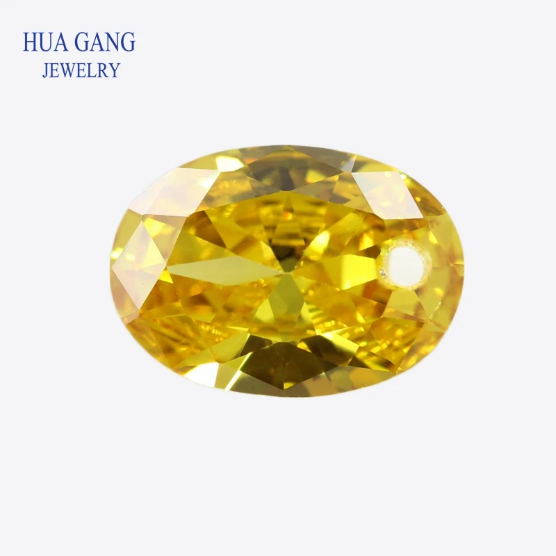 

Single Hole AAAAA Oval Shape Brilliant Golden Cubic Zirconia Stone For Jewelry Making 4x6~15x20mm High Quality Gems Beads