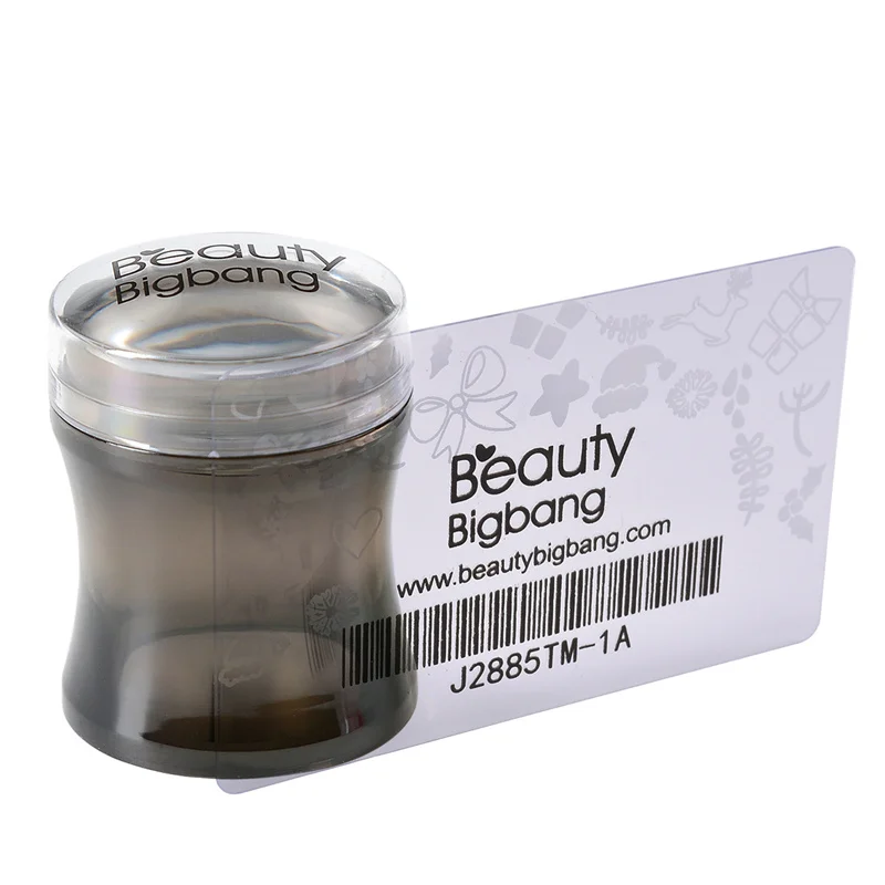 Black BeautyBigBang набор пластин для штамповки ногтей резиновый штамп для скребка для ногтей прозрачный желе цветок ручка для дизайна ногтей штамп для штамповки ногтей - Цвет: Black