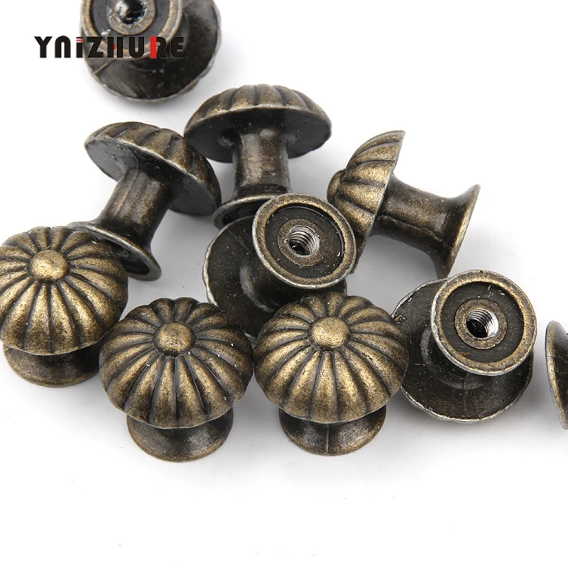 Винтажная бронзовая ручка цветочные ручки и дверная ящик шкафа кухонная