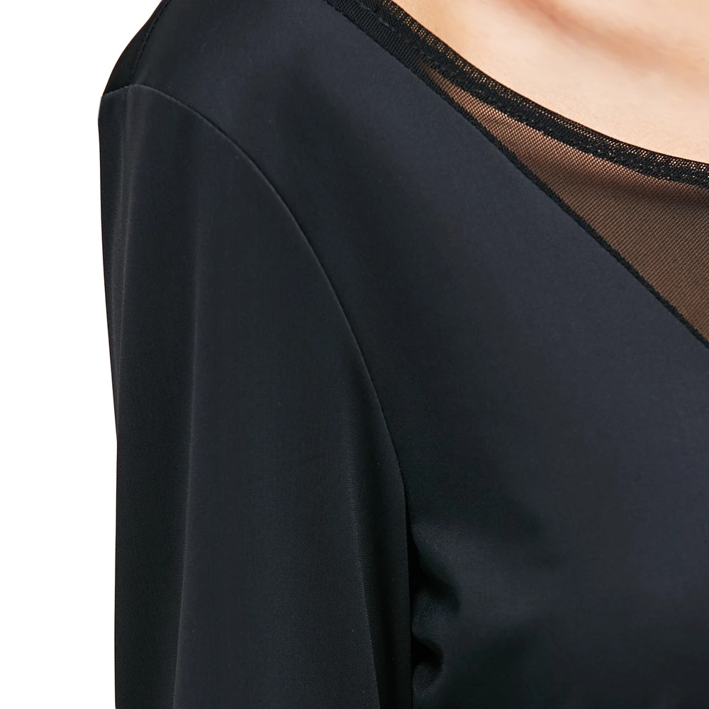 Прозрачное Черное Сетчатое платье женское с глубоким v образным вырезом