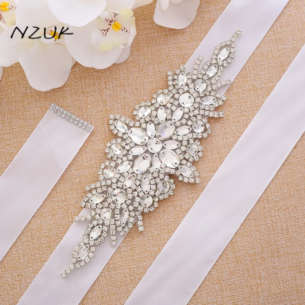 

Rhinestones Belt Silver Crystal Bridal Belt Handmade Wedding Sashes Pearls Belt For Wedding Dresses Y101S