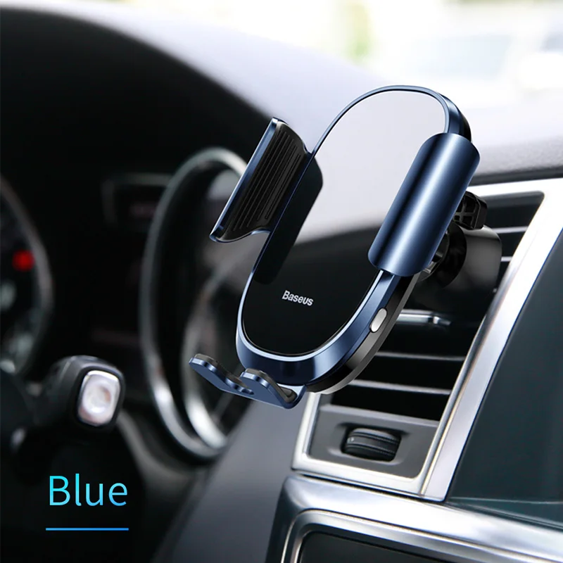 Blue Автомобильный держатель для телефона Baseus с интеллектуальным зондированием для iPhone X XS Max XR samsung Gravity Air Vent, автомобильный держатель, подставка для мобильного телефона - Цвет: Blue