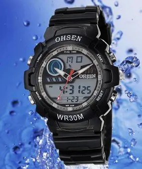 Жк дисплей аналоговый цифровой мужские кварцевый часы спорт мужчины подарок|watch