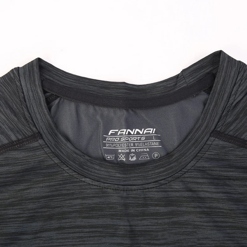 FANNAI сжатия Беговая футболка для Для мужчин плотно Sportwear Dry Fit Gym Фитнес футболка Для мужчин s тренинга с длинным рукавом рубашка AM311