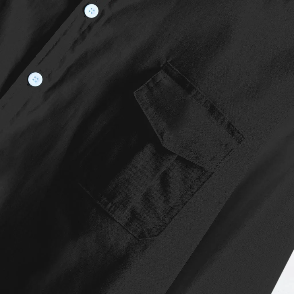 Men Shirt Fashion Linen Shirt Men Casual Slim Linen Solid Long Sleeve Shirt Hawaiian Beach Shirt European Size Camisa Masculina
