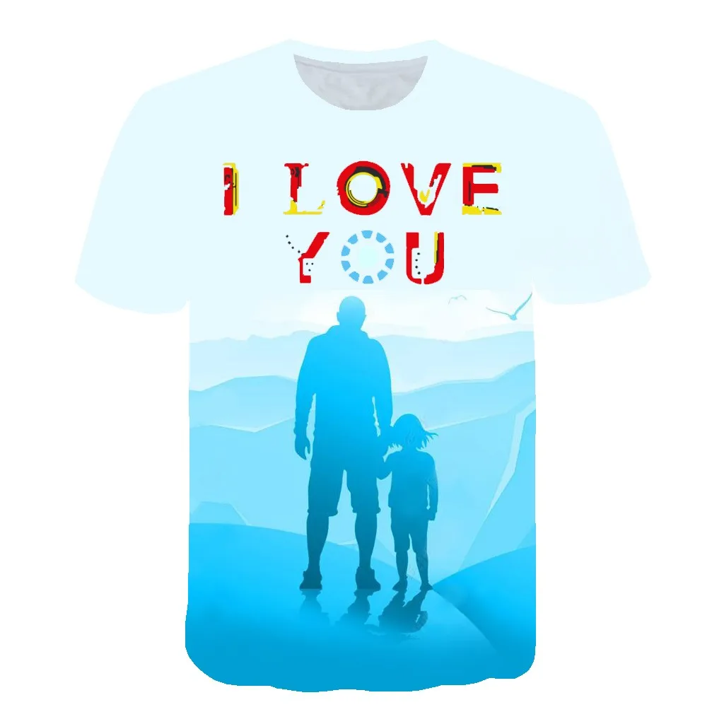 JAYCOSIN 2019 хит футболка с надписью I LOVE YOU подарок на день отца забавная принтом