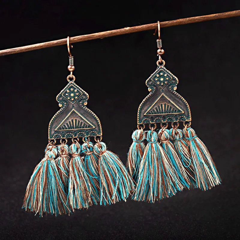 Женские серьги с кисточками Jhumka классические длинные серьги-подвески в