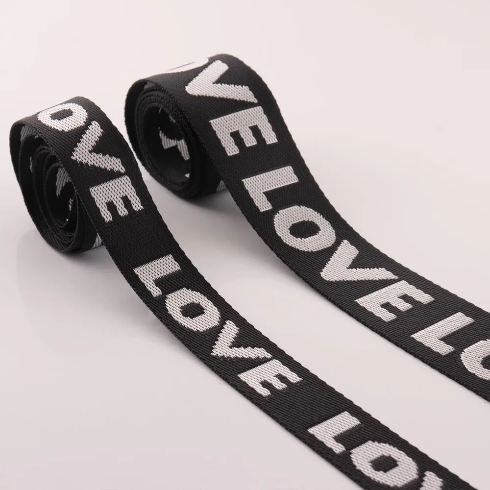 

5Yards 25/38mm width Nylon Jacquard Webbing LOVE Pattern Tape Ribbon Belt DIY Bag Shoulder Strap Garment Decor Accessories