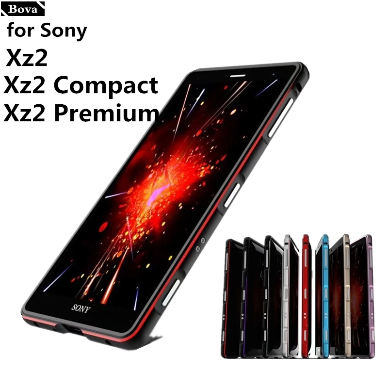 Ультратонкий алюминиевый бампер для Sony XZ2 Luxury Deluxe чехол Xperia Premium / Compact + 2 пленки (1