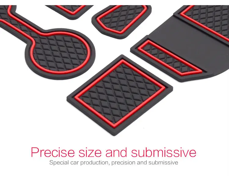 

Muchkey For TOYOTA C-HR chr 2016 2017 Gate Slot Pad Car Non-slip Door groove mat Auto Accessories Red/White 13pcs Car-Styling