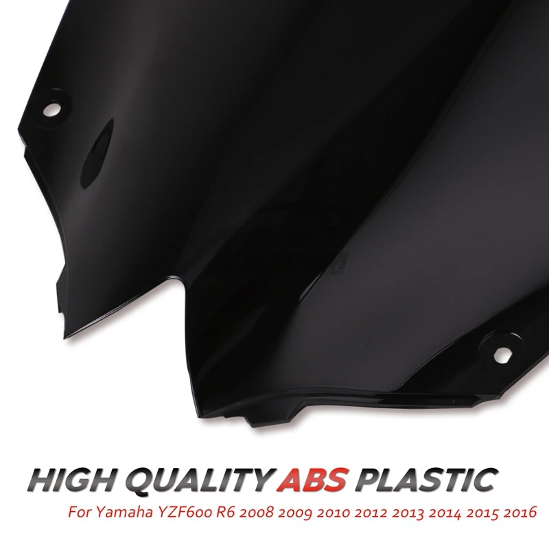 Черный ветровое стекло двойной пузырь для Yamaha YZF600 R6 2008 2009 2010 2012 2013 2014 2015 2016 2017 |