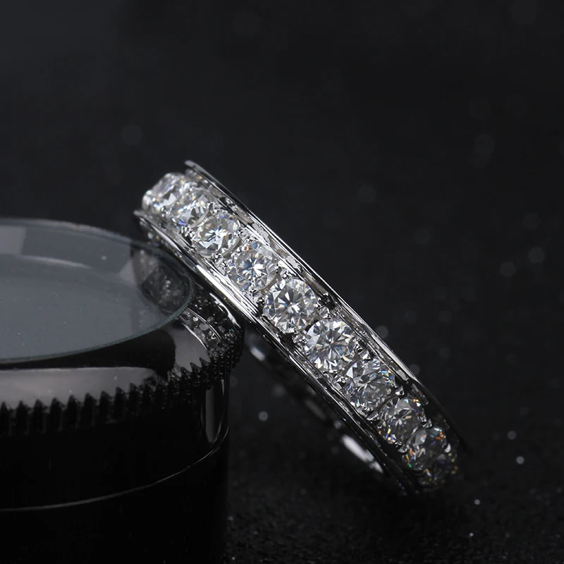 Романтический Блестящий Круглый обручальный браслет Муассанит/кольцо из 18