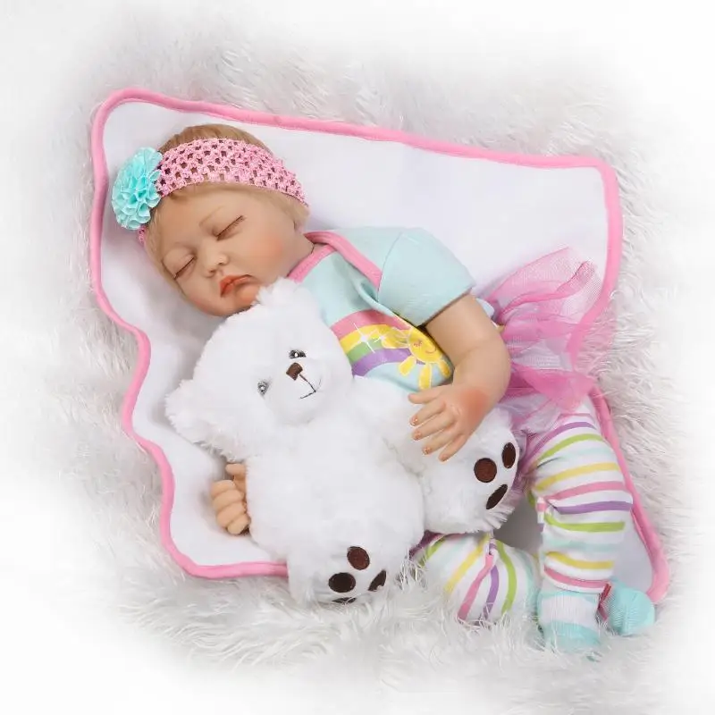 

Bebe Reborn dolls 22 inches Reborn Baby sleeping silicone Vinyl doll toys gift handmade newborn alive bonecas