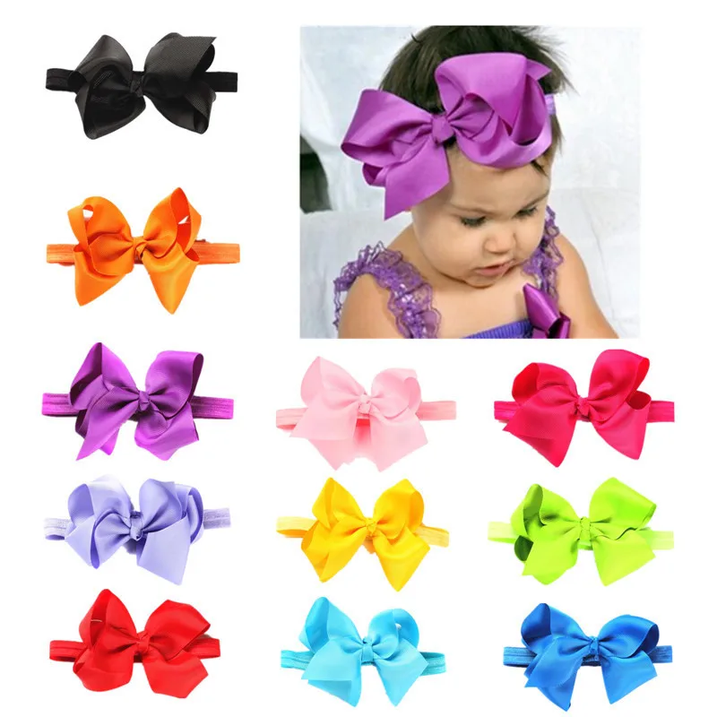 

Girls Hair Band Baby Bow Headband Hair Decorate 11 Color Optional Girls headband bow big pink infant photography Accesories