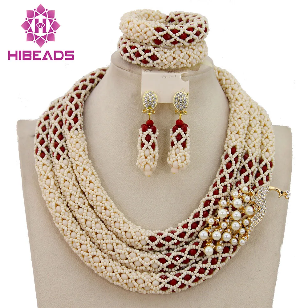 2017 популярное ожерелье из нигерийских бусин ручной работы бисер для плетения