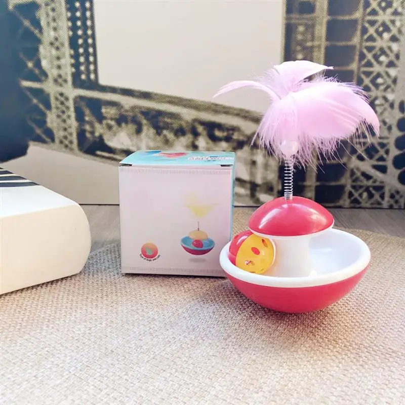 Kitten Toy Rolling Scratching Ball Funny Pet Cat Kitten Play Dolls Tumbler Ball Pet Cat Toys Interactive Feather Ball Toy