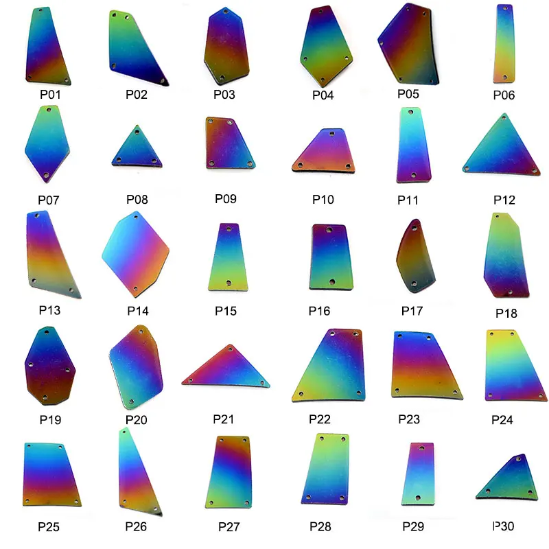Радужные зеркальные Стразы для шитья 20 шт. неправильной формы акриловые радужные