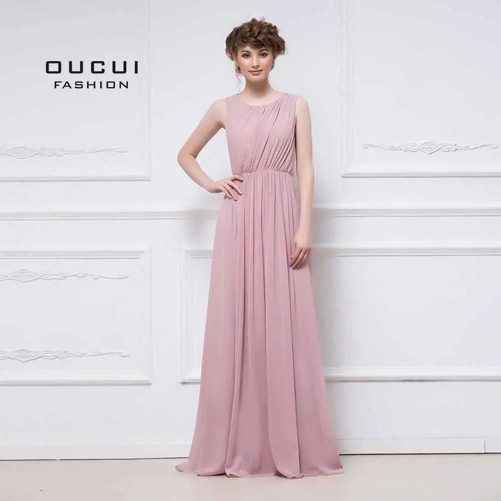 drity pink Реальное фото романтическое розовое длинное платье подружки невесты шифоновое платье трапециевидной формы с глубоким вырезом пикантная одежда с вырезом на спине для свадебной вечеринки OL103054 - Цвет: drity pink