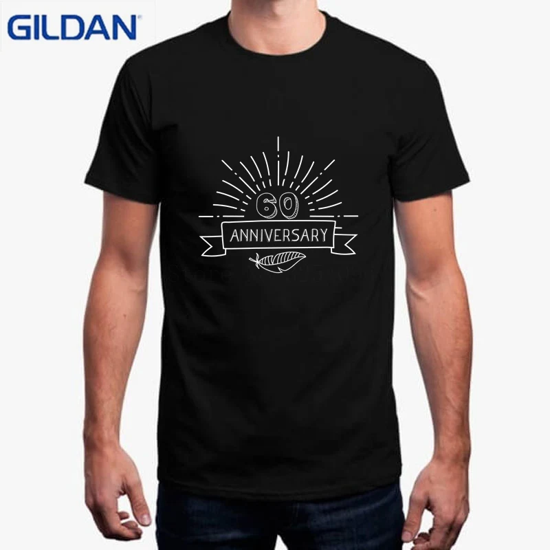 Буквы футболка Для мужчин Crea ту Camiseta 60 Юбилей летняя для сделайте хлопок | Мужская