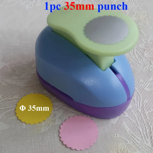 Геометрические формы ремесло удар детей ручной DIY Дырокол скрапбук формирователь Геометрическая бумага/eva пенопластовый перфоратор 1 шт - Цвет: 1pc 35mm wave circle