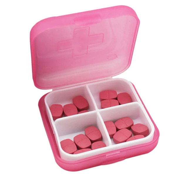 4 слота крест Портативный пластик медицинская медицина ящик для хранения