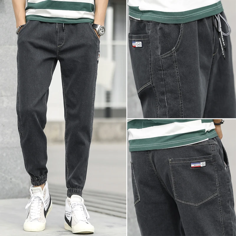 Джинсы мужские хлопковые с эластичной талией | Мужская одежда