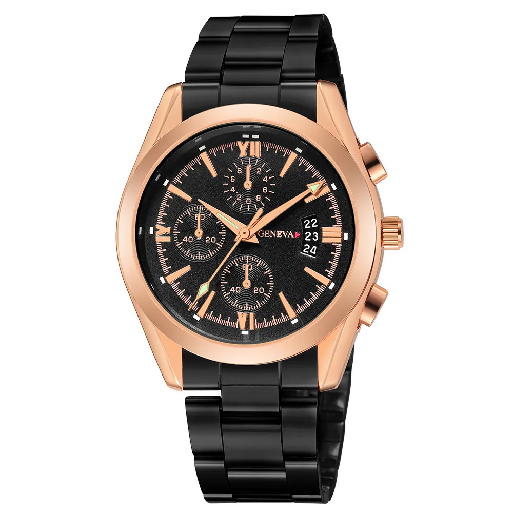 Мужские Кварцевые аналоговые наручные часы из нержавеющей стали спортивные