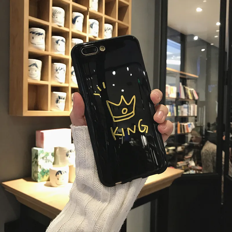 KISSCASE KING QUEEN Couple Case For iPhone 7 8 Plus Funda 6 S X XS MAX XR Soft Silicon Phone Cover Capa |