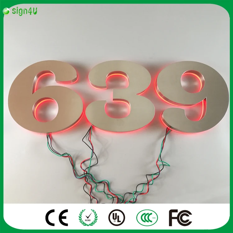 Из нержавеющей стали RGBW дом Номера для украшения дома | Лампы и освещение