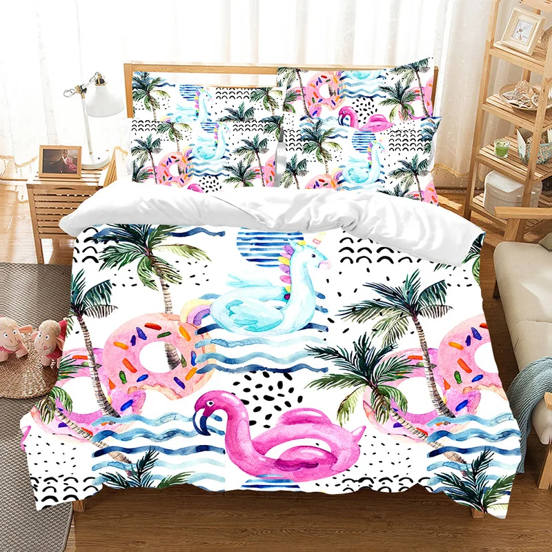 

Комплект постельного белья Fanaijia с тропическими растениями, роскошный детский комплект с пододеяльником и наволочкой, детский Текстиль для ...